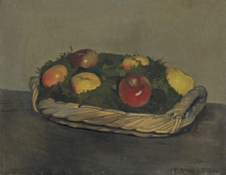 Basket With Red And Yellow Apples by Félix Vallotton