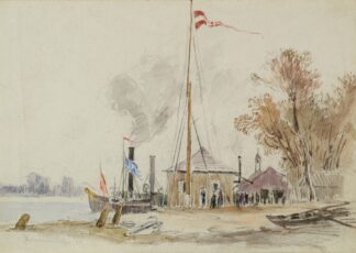 Bei den Kaisermühlen in Wien by Joseph Werner