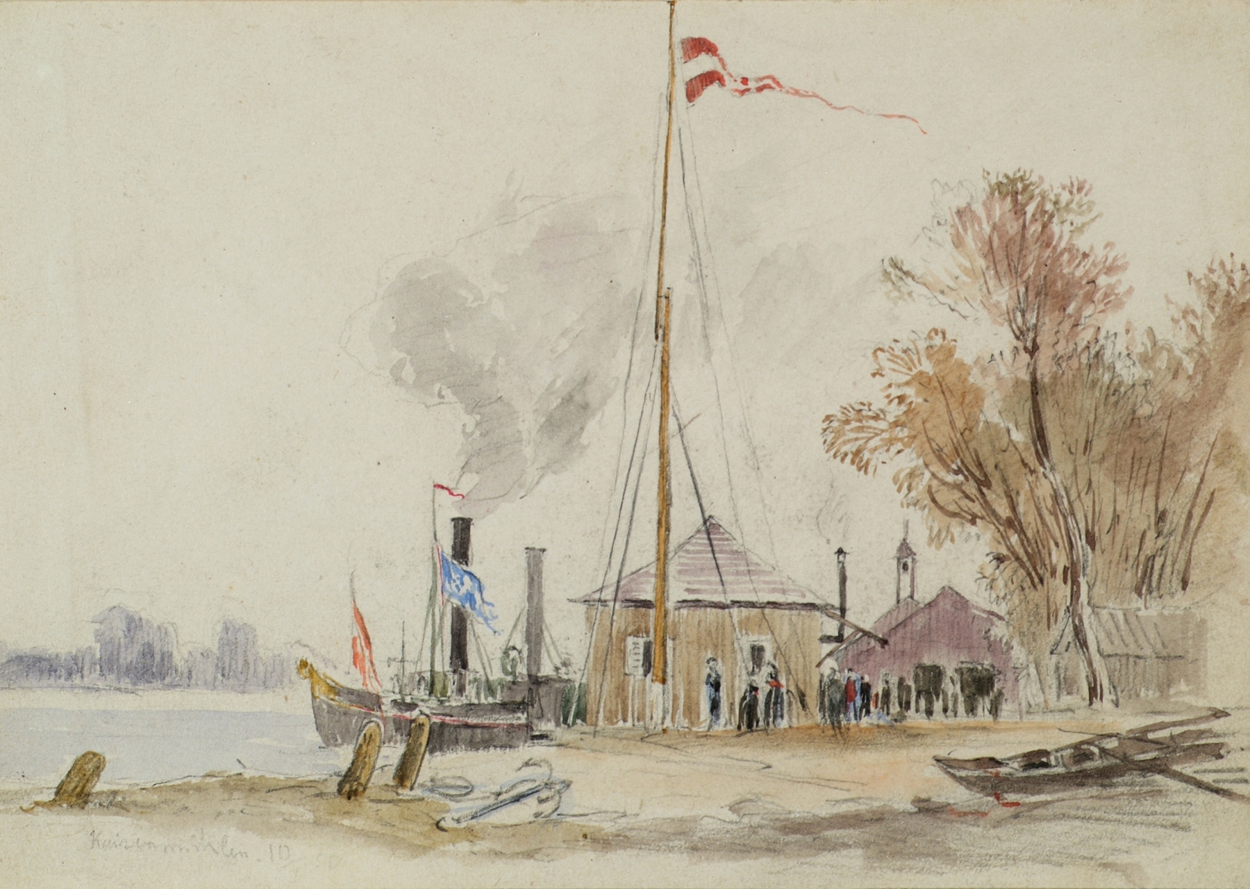 Bei den Kaisermühlen in Wien by Joseph Werner