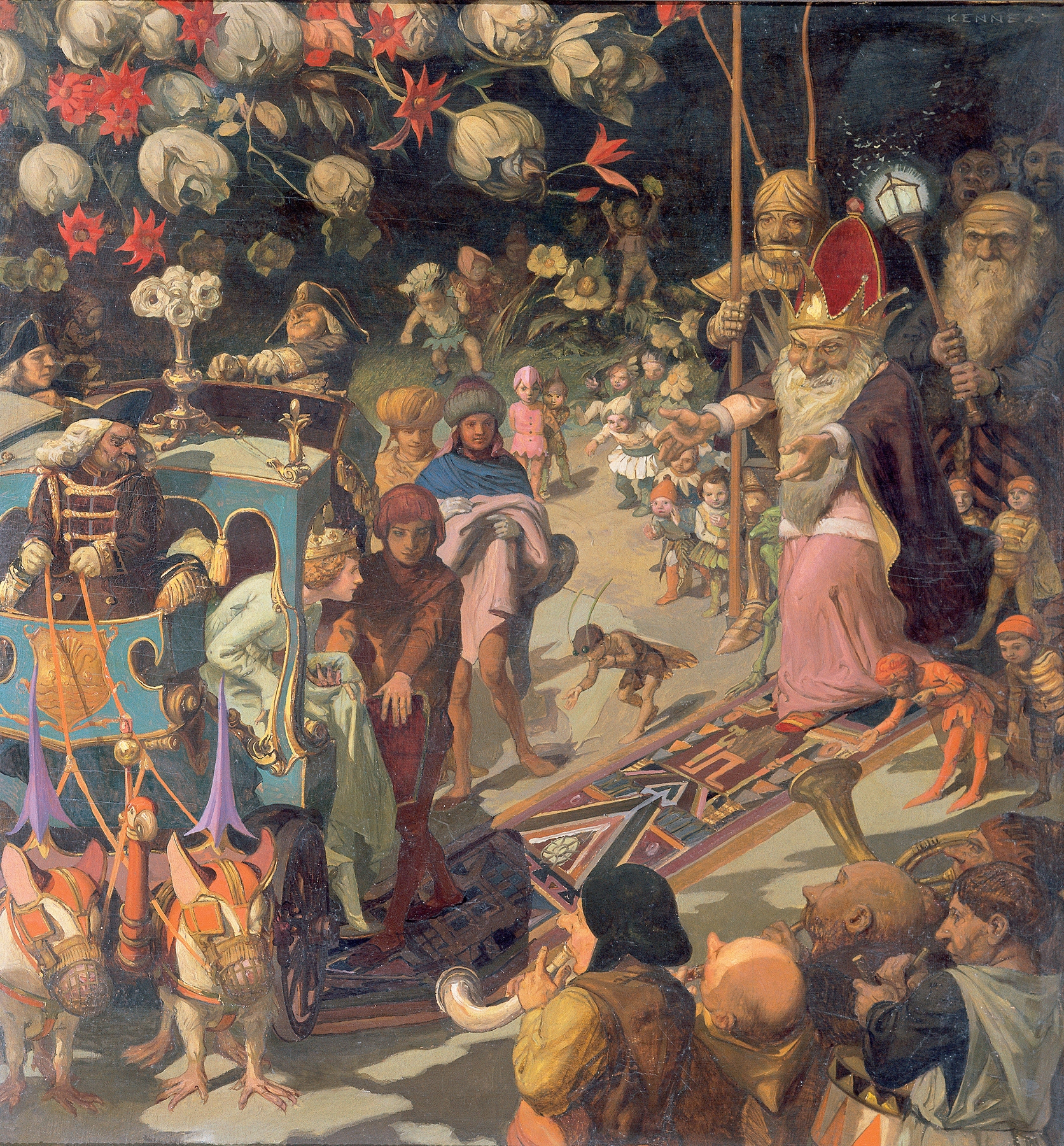 Besuch der Mondscheinprinzessin beim Zwergenkönig by Anton Josef von Kenner
