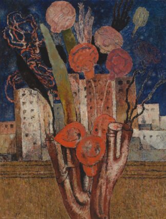 Bloemen over de stad by Frits van den Berghe