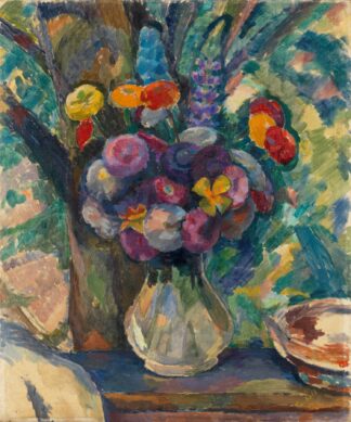 Blumenstilleben mit Zinnien by Edmund Conrad Ferdinand von Freyhold
