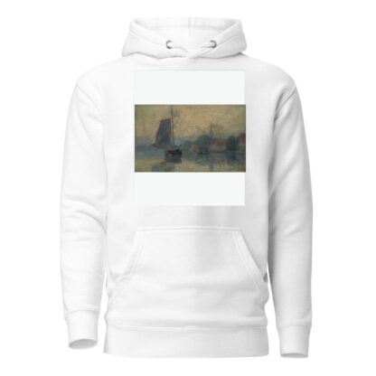 Bords de la Schie à Delft, effet de brouillard by Albert Lebourg Hoodie