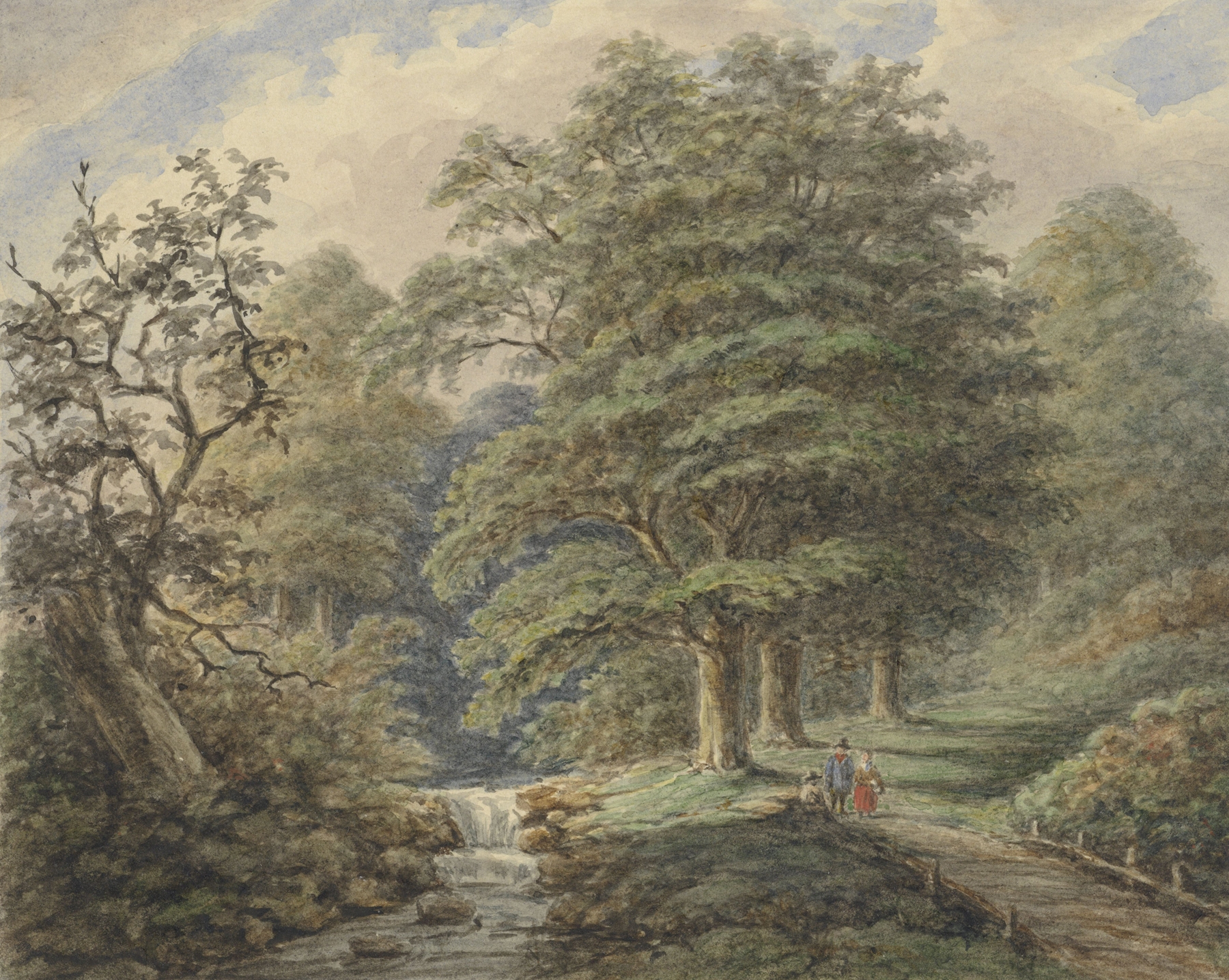 Boslandschap met watervalletje, after Johann Bernard Klombeek by Matthijs Maris