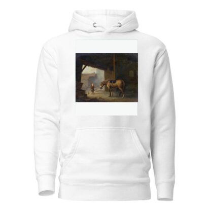 Boy with a Horse in a Stable by Jacques Albert Senave Hoodie