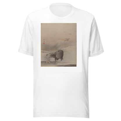 Boy with Cow at the River’s Edge by Hashimoto Gahō T-Shirt