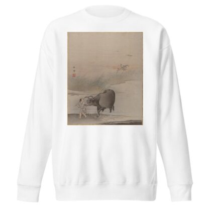 Boy with Cow at the River’s Edge by Hashimoto Gahō Sweatshirt