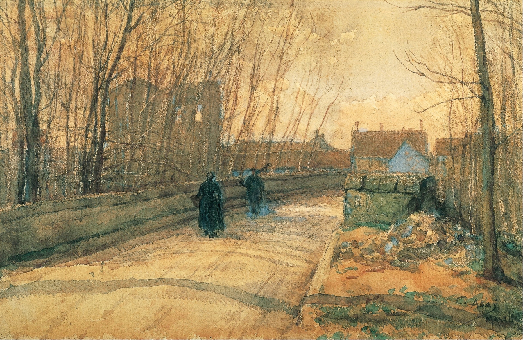 Bridge in Grez-sur-Loing by Asai Chū