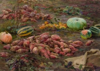 Bumpkins and pumpkins in the field by Maria Klass-Kazanowska
