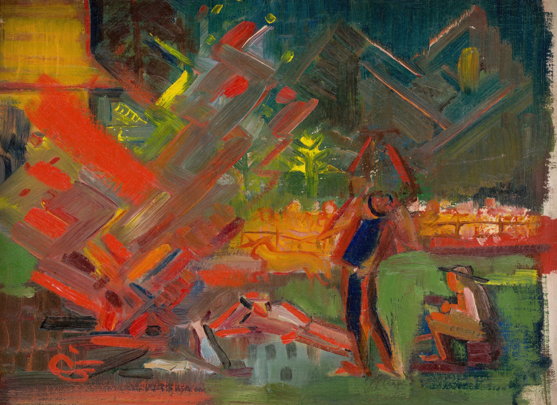 By the Campfire by Arnold Peter Weisz-Kubínčan