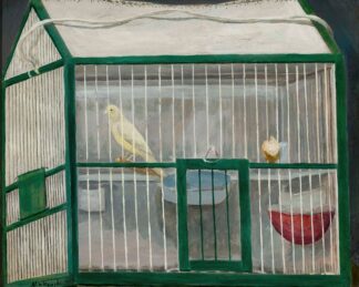 Cage with a canary by Tadeusz Makowski