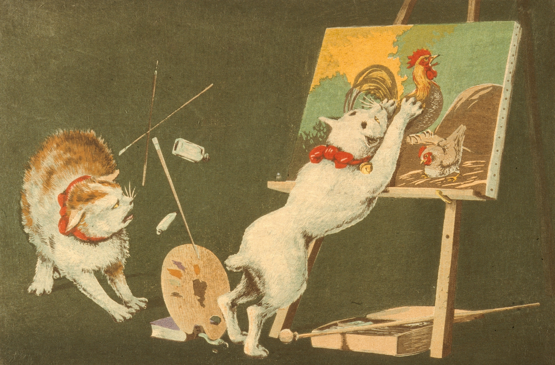 Cats and Canvas by Kobayashi Kiyochika
