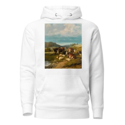Cattle and Sheep at a Watering Place by Thomas Sidney Cooper Hoodie