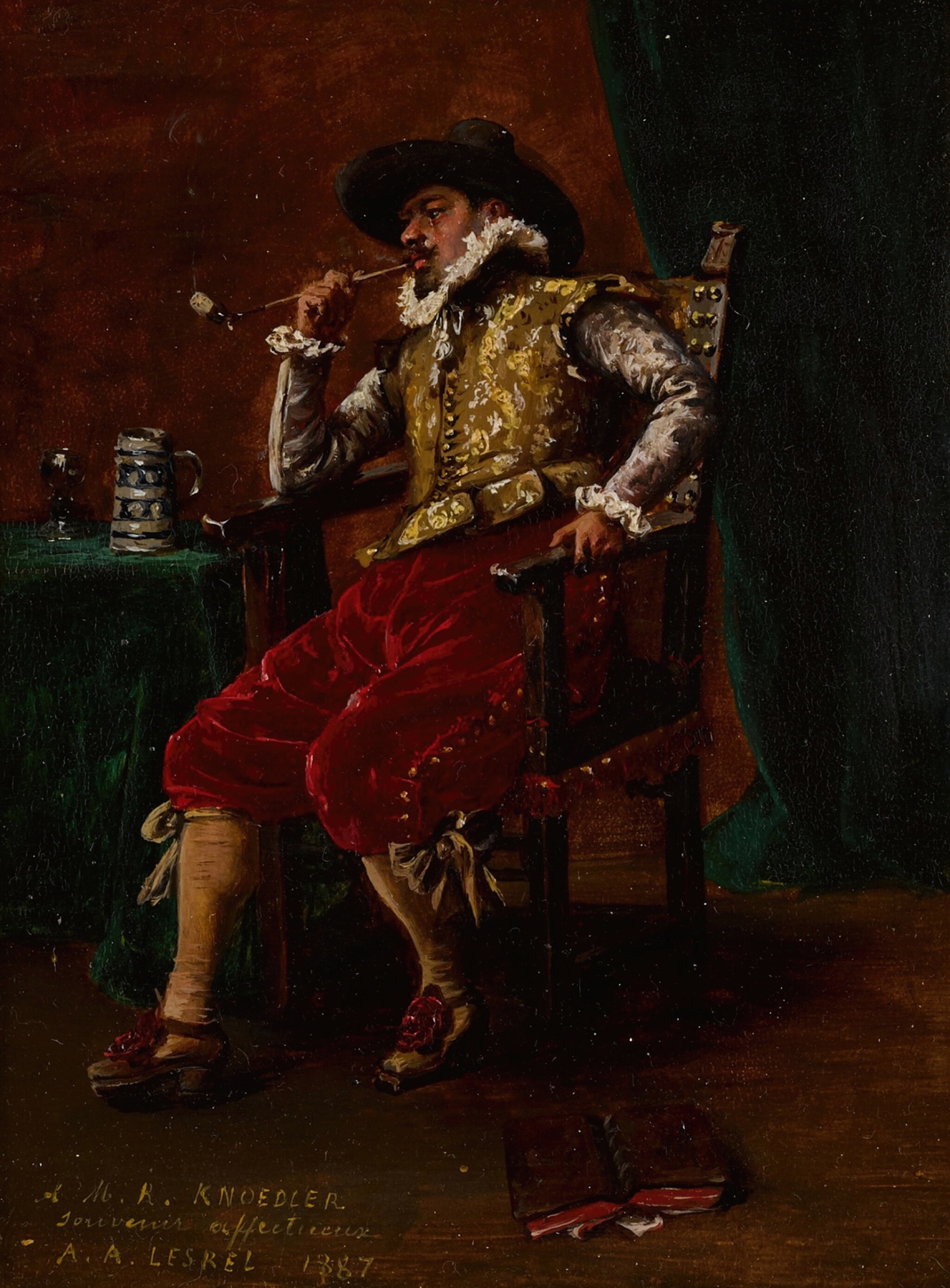 Cavalier Smoking by Adolphe-Alexandre Lesrel