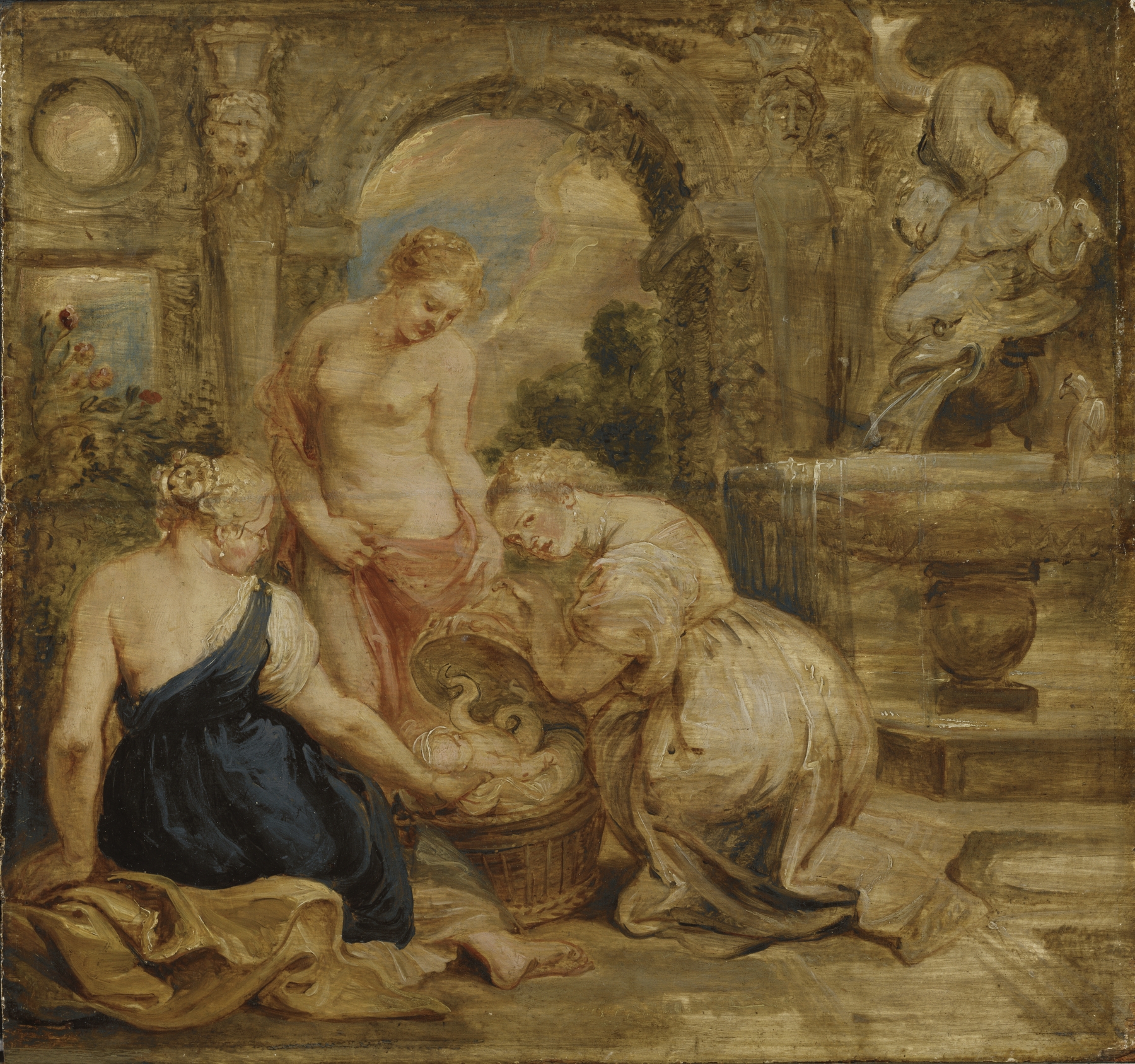 Cecrops’ Daughters Finding Erichtonius. Sketch by Peter Paul Rubens