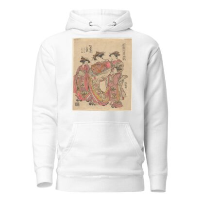 Courtesan Hanamusaki and Attendant by Koryûsai Isoda Hoodie