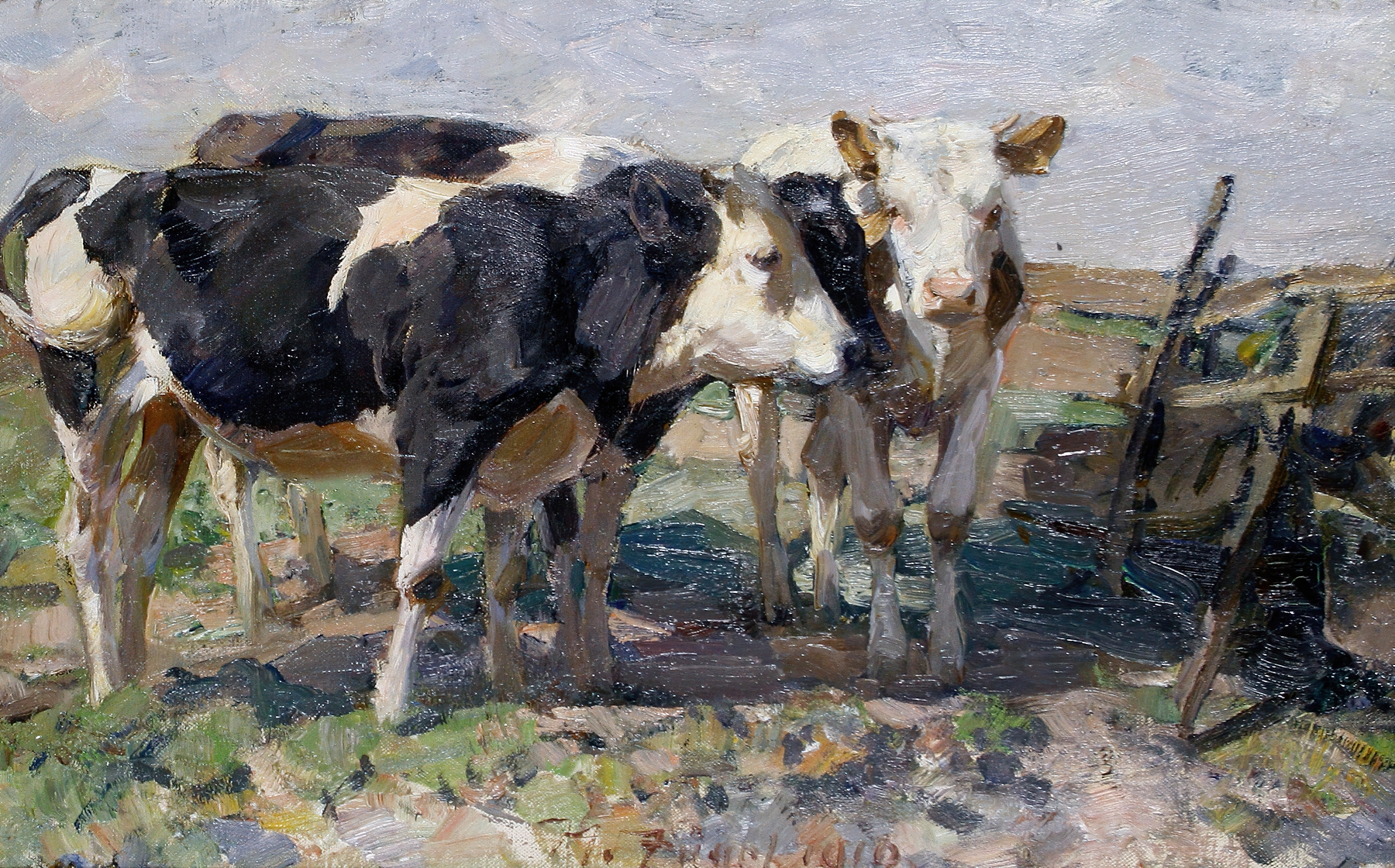 Cows In A Field by Heinrich Von Zügel