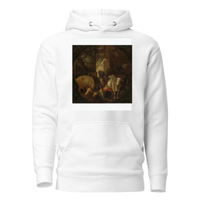 Cows in a stable; witches in the four corners by Roelant Savery Hoodie