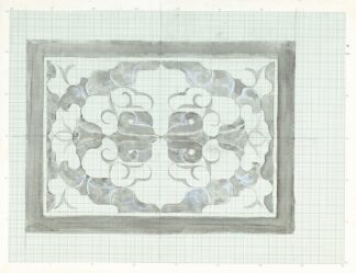 Decoratieontwerp in grijs en wit by Carel Adolph Lion Cachet