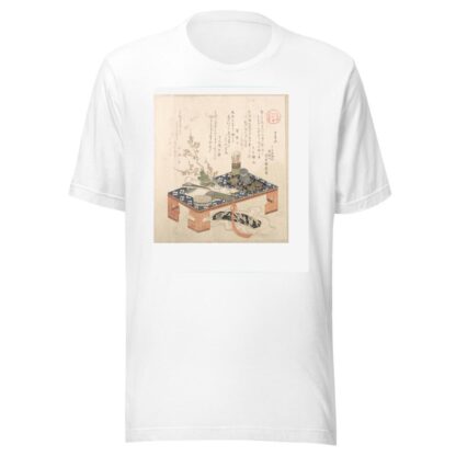 Desk with Writing Set and Plum Flowers by Kubo Shunman T-Shirt