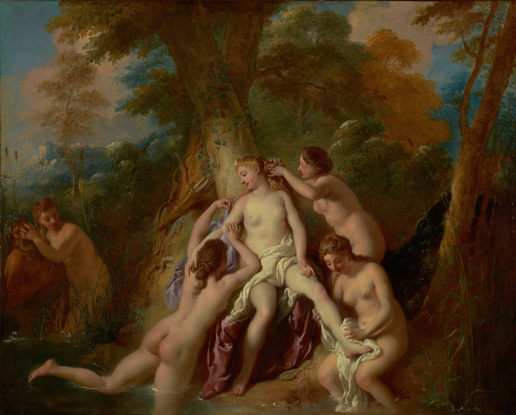 Diana and Her Nymphs Bathing by Jean-François de Troy