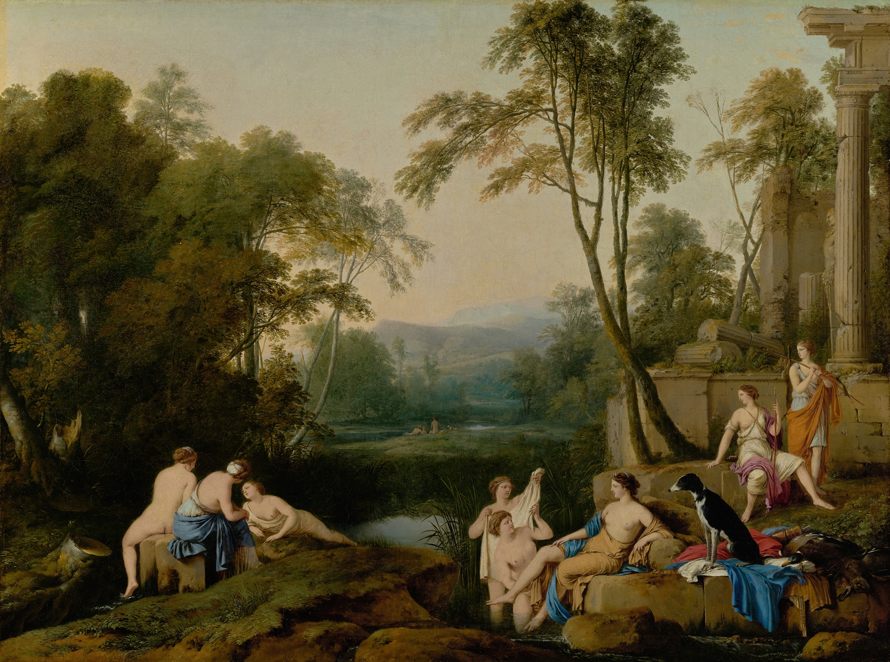 Diana and Her Nymphs in a Landscape by Laurent de la Hyre