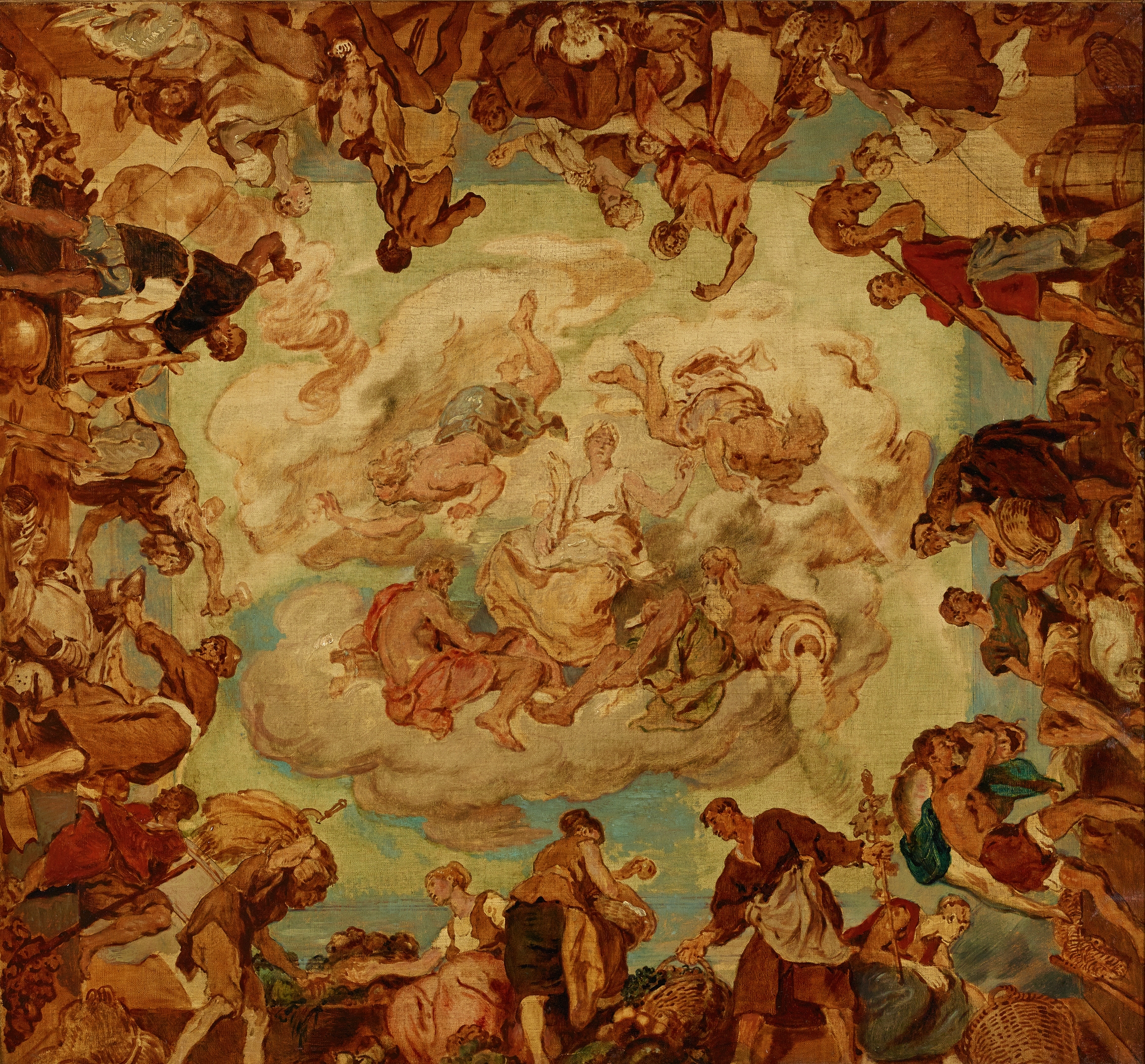 Die Fruchtbarkeit, umgeben von den vier Elementen by Hans Canon