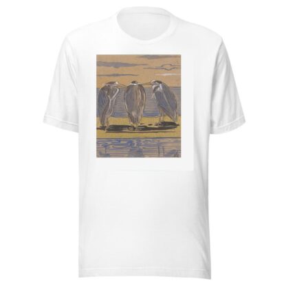 Drie reigers op een dijk by Reinier Willem Petrus de Vries T-Shirt
