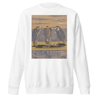 Drie reigers op een dijk by Reinier Willem Petrus de Vries Sweatshirt