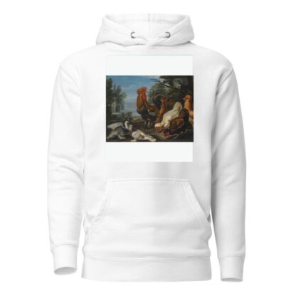 Ducks, Guinea Pigs And A Rabbit In A Wooded Landscape Beside A Lake by David de Coninck Hoodie