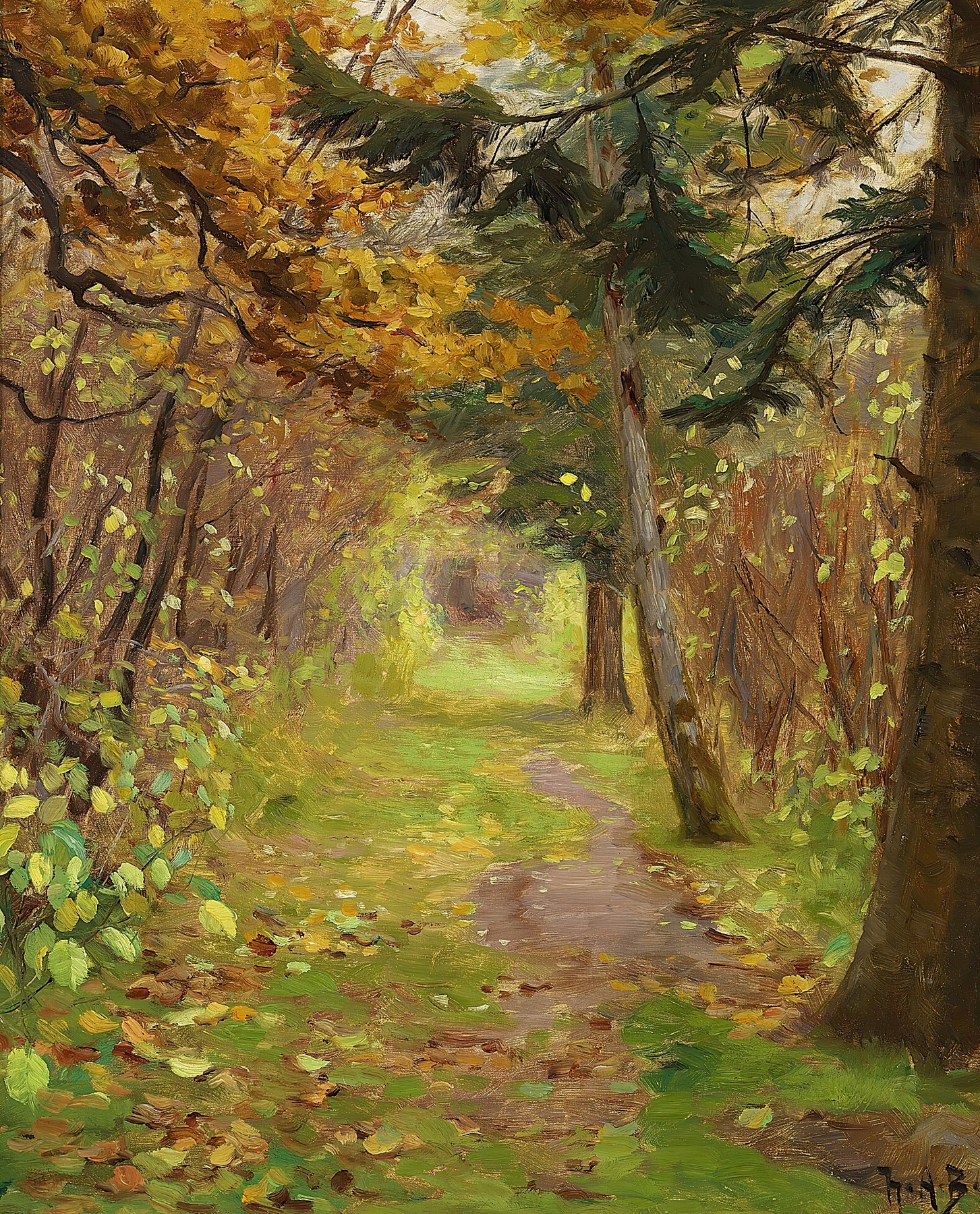 Efterårsdag i skoven by Hans Andersen Brendekilde