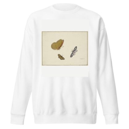 Ein gelber, ein schwarz-gelber und ein schwarz-weißer Schmetterling by Herman Henstenburgh Sweatshirt