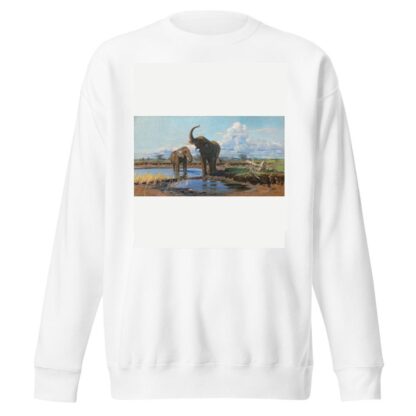 Elephants at a waterhole by Wilhelm Kuhnert Sweatshirt