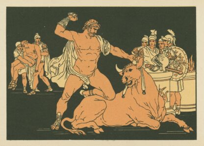 Entellus killing the bull by Bartolomeo Pinelli