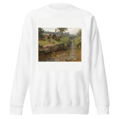 Entenfamilie an der Wehr by Carl Jutz Sweatshirt