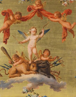 Eros defeats war, strength and ferocity by Fedele Fischetti