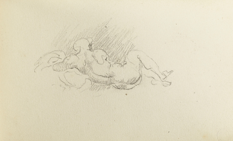 Etude pour un homme allongé de dos by Jean-Baptiste Carpeaux