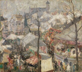 Fair at Vrijdagmarkt in Ghent by Gustave De Smet
