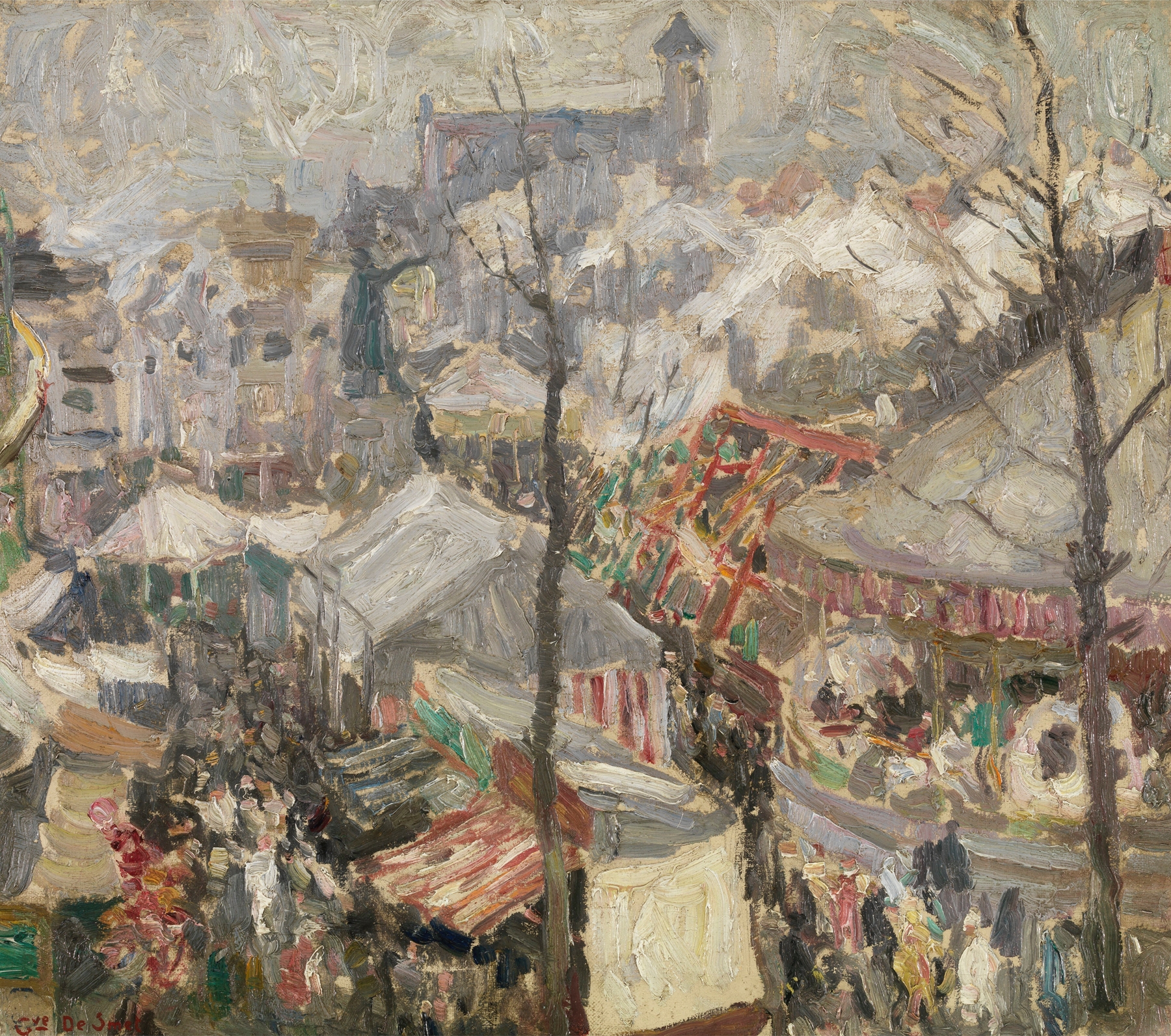 Fair at Vrijdagmarkt in Ghent by Gustave De Smet