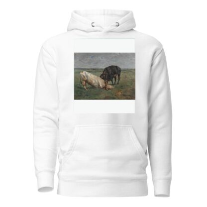 Fight between two young bulls by Alfred Verwee Hoodie