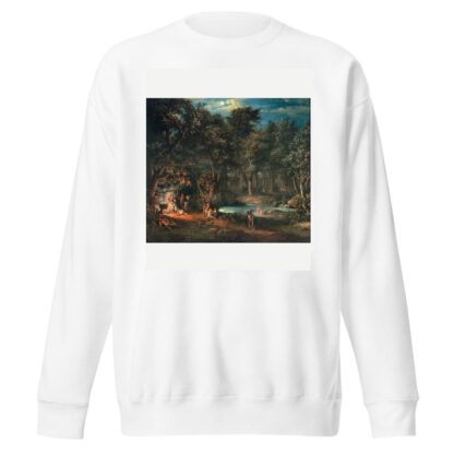 Figures by an encampment in a nocturnal landscape by Giovanni Battista Innocenzo Colombo Sweatshirt