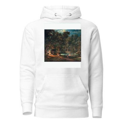 Figures by an encampment in a nocturnal landscape by Giovanni Battista Innocenzo Colombo Hoodie