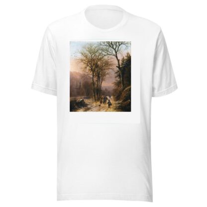 Figures on a winter road by Barend Cornelis Koekkoek T-Shirt