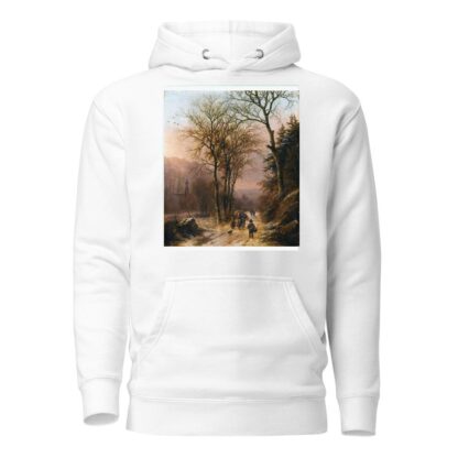 Figures on a winter road by Barend Cornelis Koekkoek Hoodie