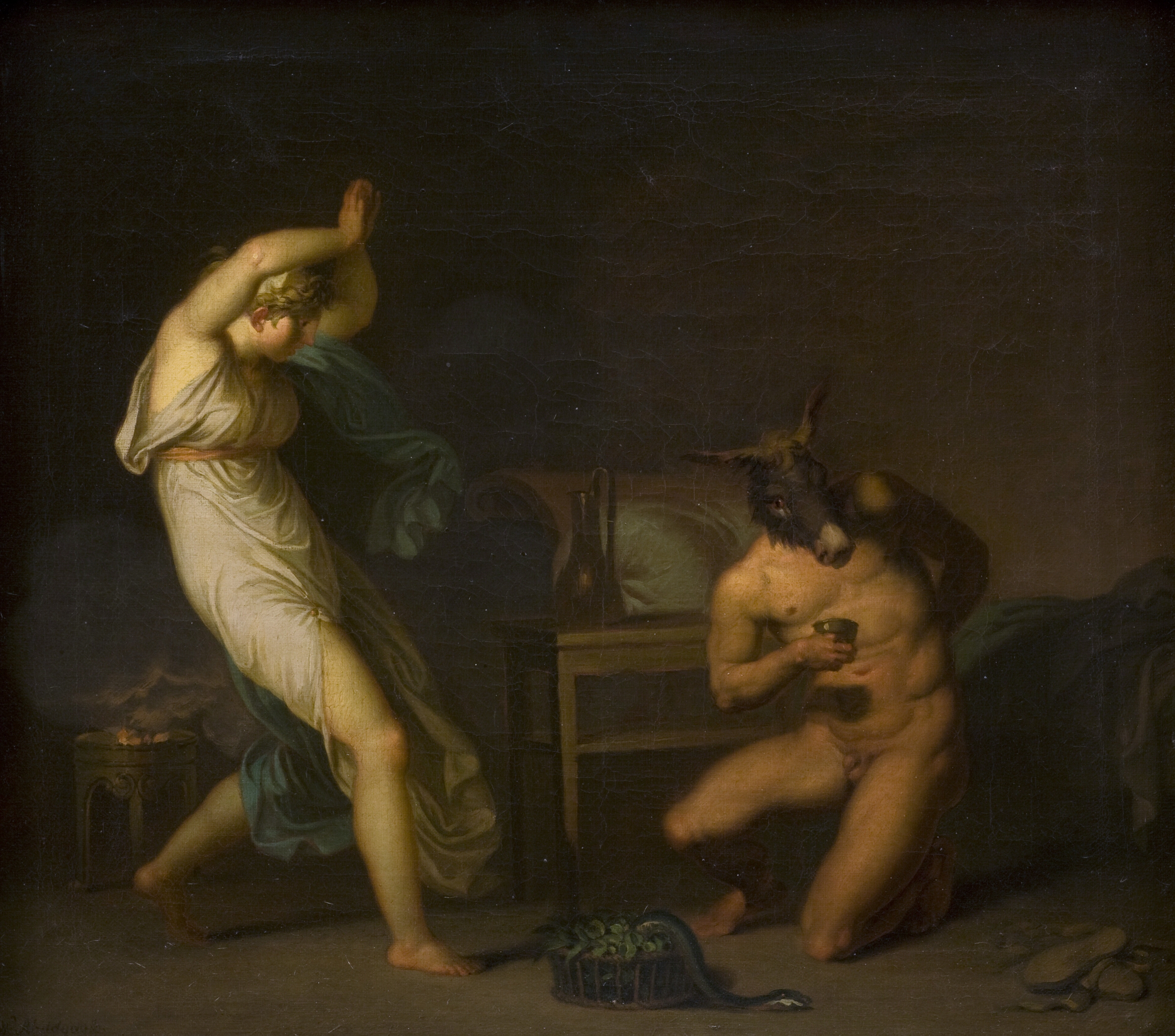Fotis sees her Lover Lucius Transformed into an Ass. Motif from Apeleius’ The Golden Ass by Nicolai Abildgaard