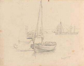 Fra Langesund havn by Hans Gude