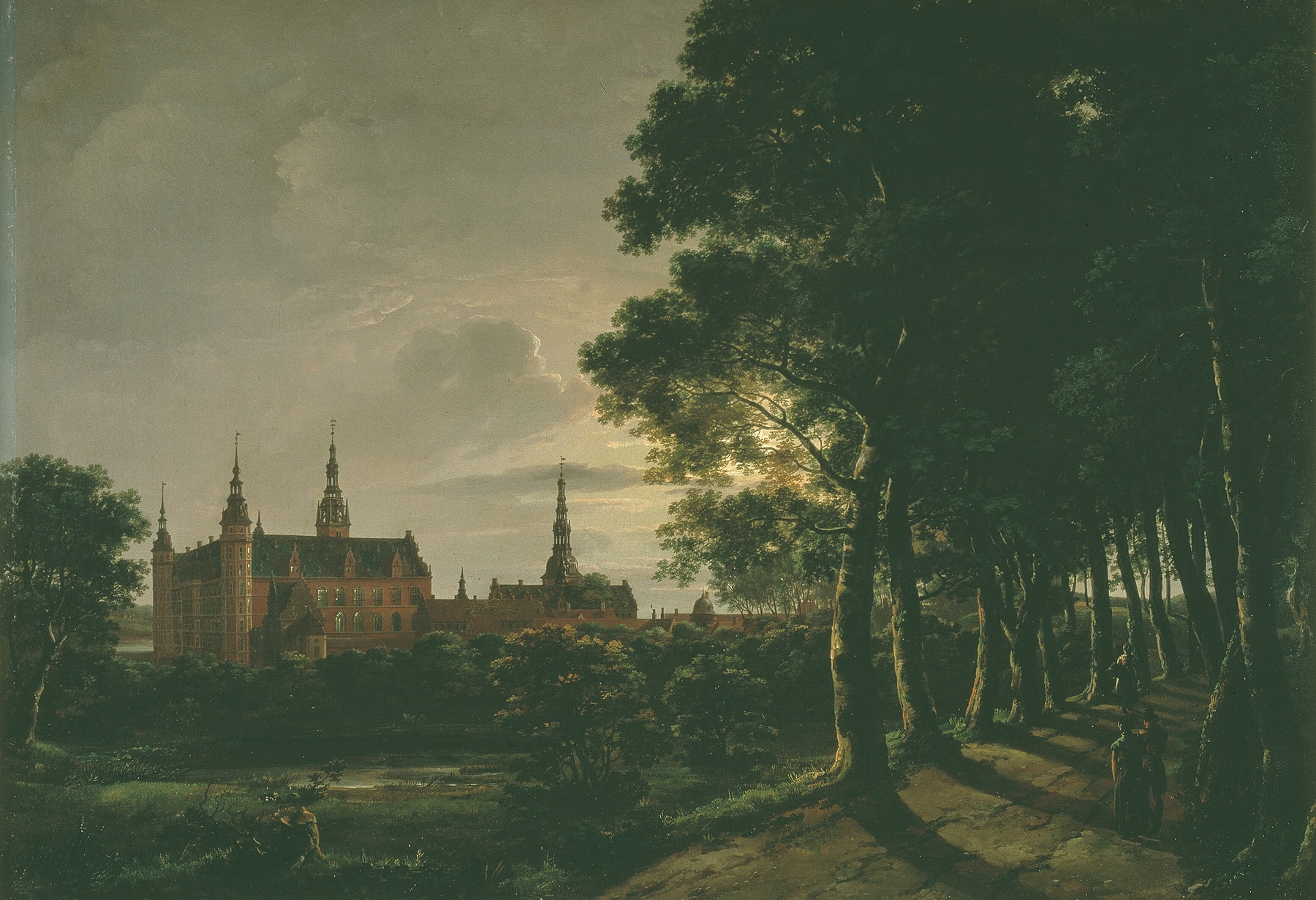 Frederiksborg Castle by Moonlight by Johan Christian Dahl