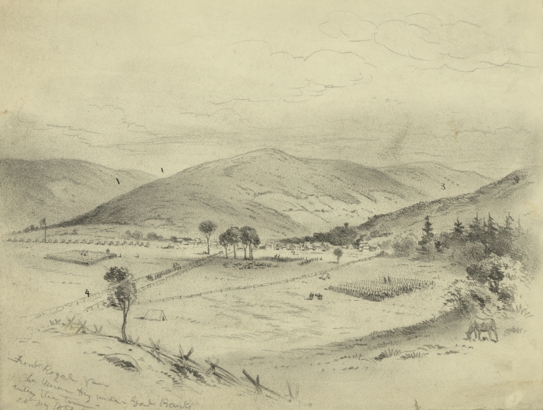 Front Royal Va.–The Union Army under Banks entering the town by Edwin Forbes