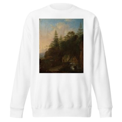 Gebirgslandschaft mit Wasserfall und hölzerner Brücke by Christian Wilhelm Ernst Dietrich Sweatshirt