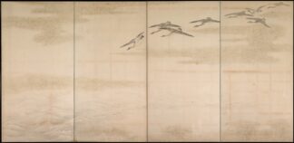 Geese, Reeds, and Water by Yamamoto Baiitsu